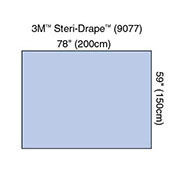 3M STERI-DRAPE Drape Sheet, 78" x 59", Absorbent Impervious Material, 30/box, 2 box/case. MFID: 9077