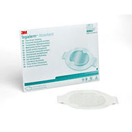 3M TEGADERM Absorbent Clear Acrylic Dressing, Large Oval, Pad Size 3.4"x 4&#188;", Size 5.6" x 6&#188;". MFID: 90803