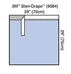 3M STERI-DRAPE Adhesive Towel Drape, 29" x 29", Absorbent Impervious Material, 40/box, 4 box/case. MFID: 9084