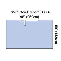 3M STERI-DRAPE Adhesive Drape Sheet, 98" x 60", Absorbent Impervious Material, 25/box, 2 box/case. MFID: 9088