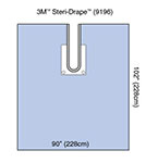 3M STERI-DRAPE Shoulder Split Sheet w/ Pouch, 90"x102", Fluid-Control Pouch with 2 Exit Ports. MFID: 9196