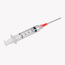 BD Syringe, 5mL w/ blunt fill needle & Luer-Lok tip, 18 G x 1&#189;", 100/box, 8 box/case. MFID: 305062