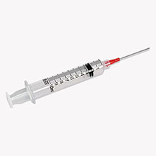 BD Syringe, 10mL w/ blunt fill needle & Luer-Lok tip, 18 G x 1&#189;", 100/box, 4 box/case. MFID: 305064