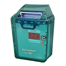 BD Recykleen Sharps Container Locking Wall Cabinet, 2/3 gal, Patient Room, Green. MFID: 305099