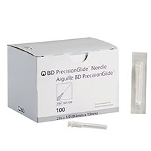 BD PrecisionGlide 27 G x &#189;" Needle, Regular Bevel, Sterile, 100/box, 10 box/case. MFID: 305109