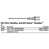 BD 18 G x 1&#189;" Filter needle and BD Nokor point with 5 micron thin wall, 100/box, 10 box/case. MFID: 305201