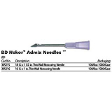 BD Nokor Admix Needle, 18 G x 1" Thin Wall Non-Coring Needle, 100/box, 10 box/case. MFID: 305215