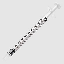 BD Oral Syringe, Clear, 1 mL w/ tip cap, 500/case. MFID: 305217