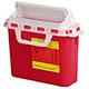 BD Patient/Exam Room Sharps Collector, 5.4 Qt, Red, Horiz. Entry, 10.75"x10.75"x4" CB Door. MFID: 305426