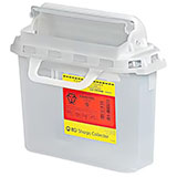 BD Patient/Exam Room Sharps Collector, 5.4 Qt, Clear, Horiz. Entry, 10.75"x10.75"x4" CB Door. MFID: 305427