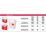 BD Patient/Exam Room Sharps Collector, 3 Gal, Red, Horiz. Entry, 16"x13.5"x6" CB Door. MFID: 305436