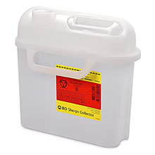 BD Sharps Collector, 5.4 Qt, Side Entry, Counter Balanced Door, Pearl, 20/case. MFID: 305444