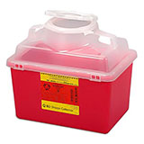 BD Sharps Collector, 14 Qt, Clear Top, Large Open Cap, Red, 20/case. MFID: 305456