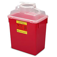 BD Sharps Collector, 6 Gal, Open, Clear Top, Large Open Cap, 12/case. MFID: 305457