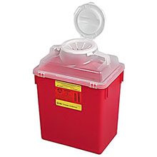 BD Sharps Collector, 6 Gal, Clear Top, Large Funnel Cap, 12/case. MFID: 305465