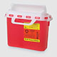 BD Patient/Exam Room Sharps Collector, 5.4 Qt, Red, Horiz Entry, 10.75"x10.75"x4" CB Door. MFID: 305517