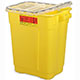 BD Chemotherapy Sharps Collector, 9 Gal, Yellow Hinged Top, Yellow, 8/case. MFID: 305603