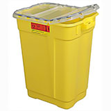 BD Chemotherapy Sharps Collector, 17 Gal, Hinged Top Gasketed, Yellow, 5/case. MFID: 305614