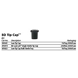 BD Sterile Tip Cap, Single, Polypropylene, 200/box, 10 box/case. MFID: 305819