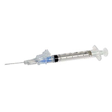 BD 1 mL Slip Tip Syringe with detachable SafetyGlide Safety Needle 27G x 5/8". MFID: 305927