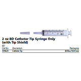 BD Catheter Tip Syringe w/ tip shield, 2 oz, 40/box, 4 box/case. MFID: 309620