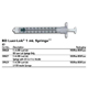 BD Luer-Lok Syringe Only, 1mL, 100/box, 8 box/case. MFID: 309628