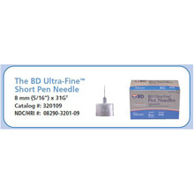 BD Ultra-Fine III, Short, 31G x 8mm, 100/box, 12 box/case. MFID: 320109
