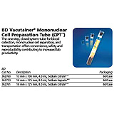 BD VACUTAINER Mononuclear Cell Preparation Tube (CPT), Sodium Citrate, 13x100mmx4.0mL. MFID: 362760