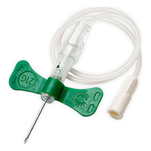 BD VACUTAINER Blood Collection Set, Safety Push Button without Luer Adapter, 23G x 3/4" Needle, 12" Tubing. MFID: 367324