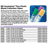 BD VACUTAINER Plus Plastic Whole Blood Tube, 13x75mm, 2.0mL, Lavender, 100/box, 10 box/case. MFID: 367841