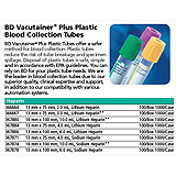 BD VACUTAINER Plus Plastic Plasma Tube, 13x75mm, 4.0mL, Green, 100/pack. MFID: 367884