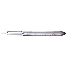 Aspen Bard-Parker Protected Blade System, Size 4L, Metal Handle, 5/case. MFID: 374041