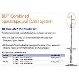 BD 25ga x 4 11/16" High Flow WHITACARE Spinal Needle & 17ga x 3&#189;" Weiss Epidural Needle. MFID: 405139