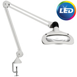 Burton Wave LED Mangifier with Table Edge Clamp Mount. MFID: WML35W45EC120