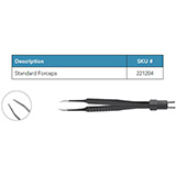 Wet-Field Standard Bipolar Forceps, Fine point, 15 degree angled tips. MFID: 221204