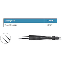 Wet-Field Tenzel Bipolar Forceps, Fine point, 15 degree angled tips. MFID: 221211