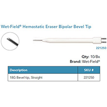 Wet-Field Hemostatic Eraser Bipolar 18G, bevel tip, straight. MFID: 221250