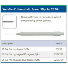 Wet-Field Hemostatic Eraser Bipolar 25G, fine tip, straight. MFID: 221267