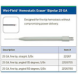 Wet-Field Hemostatic Eraser Bipolar 25G, fine tip, angled 150 degrees. MFID: 221267150