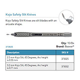 Beaver XSTAR KOJO Safety Slit Knife, 2.5 mm, 45 degrees, single bevel. MFID: 373025