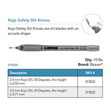 Beaver XSTAR KOJO Safety Slit Knife, 2.5 mm, 45 degrees, single bevel. MFID: 373025