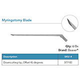 Beaver Myringotomy Blade, Lance tip, downward cut, offset 45 degrees. MFID: 377100