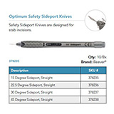 Beaver Optimum Safety Sideport Knife, 22.5 degrees, straight. MFID: 378236