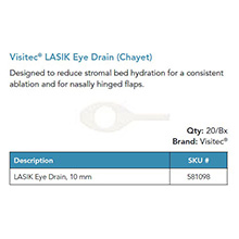 Visitec LASIK Eye Drain [Chayet], Inside ring diameter 10 mm. MFID: 581098