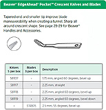 Beaver EdgeAhead Pocket Crescent Knives, 2.25 mm, angled 60 degrees, bevel up. MFID: 581118