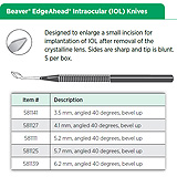 Beaver EdgeAhead Intraocular (IOL) Knives, 5.7 mm, angled 40 degrees, bevel up. MFID: 581125