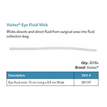 Visitec Eye Fluid Wick, 15cm long x 0.4cm Wide, 20/box. MFID: 581147