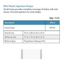 BVI Mini Plastic Aperture Drape, 10/bx. MFID: 581161