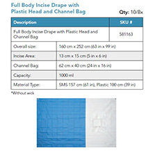 BVI Full Body Incise Drape with Plastic Head and Channel Bag, 10/bx. MFID: 581163