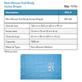 BVI Non-Woven Full Body Incise Drape with Channel Bag, 1000 ml, 10/bx. MFID: 581164